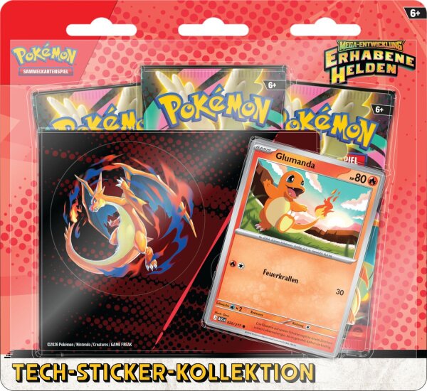 Pokemon ME02.5 Erhabene Helden Tech-Sticker-Kollektion "Glumanda" deutsch