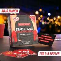 Denkriesen Stadt Land Vollpfosten® Kartenspiel | Rotlicht Edition