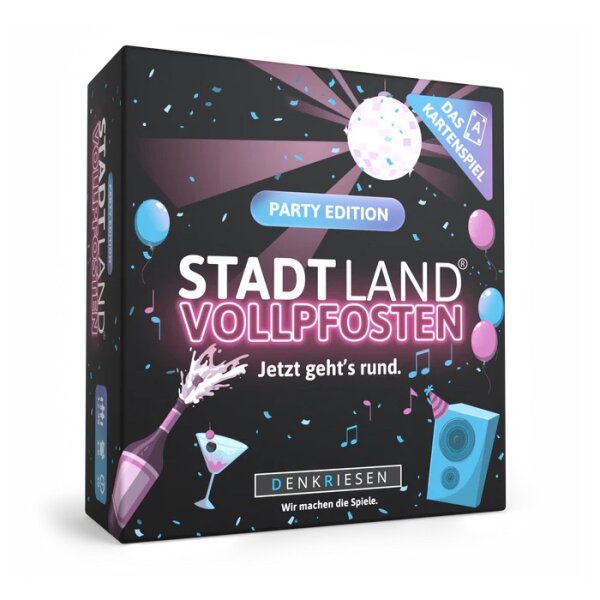 Denkriesen Stadt Land Vollpfosten® Kartenspiel | Party Edition