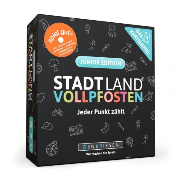 Denkriesen Stadt Land Vollpfosten® Kartenspiel | Junior Edition