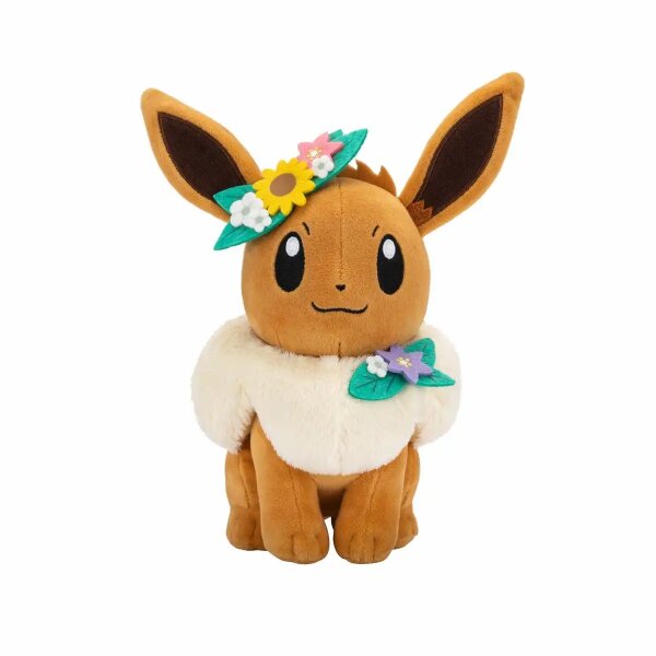Plüsch Pokémon Evoli mit Blumen 20cm